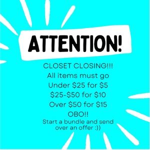 CLOSET CLOSING!!! All items must go by 2/21!!
